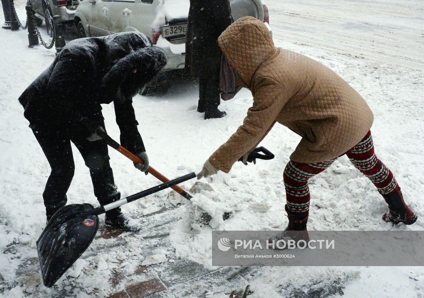 Снегопад во Владивостоке