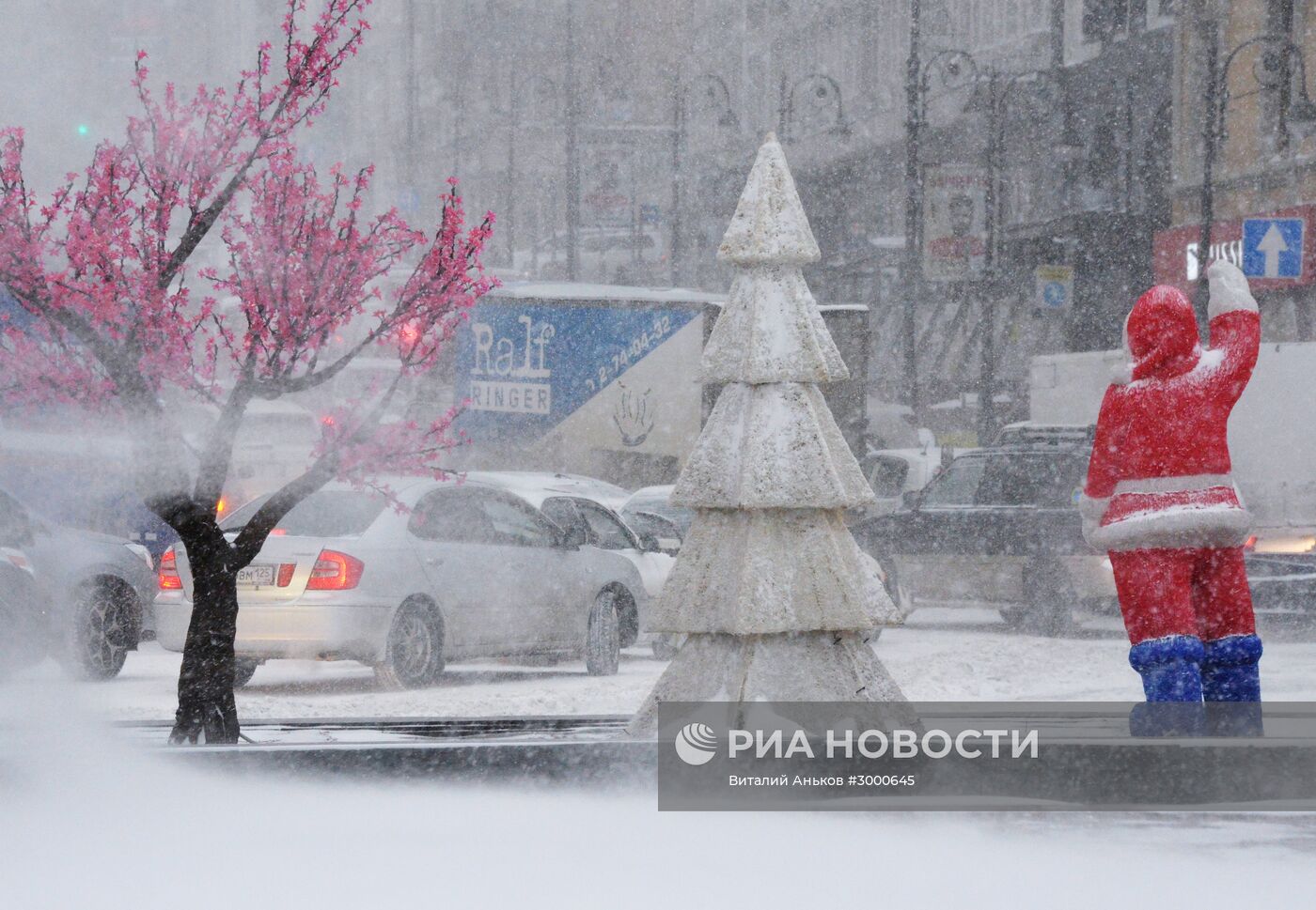 Снегопад во Владивостоке