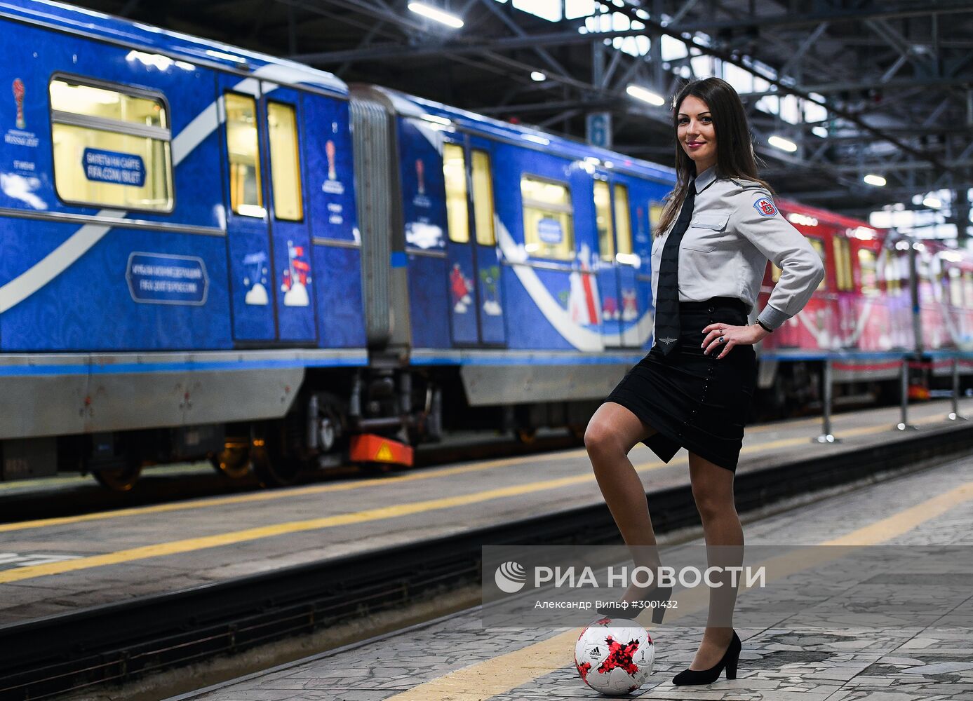 Запуск поезда метро, посвящённого Кубку конфедераций FIFA 2017