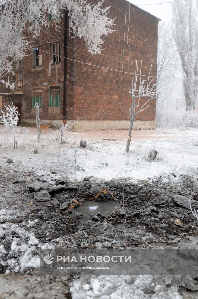 Последствия обстрела г. Дебальцево в Донецкой области