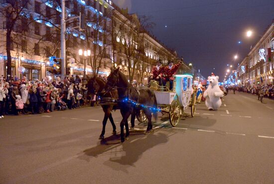 Парад Дедов Морозов в Минске