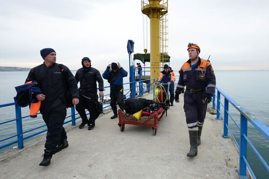 Поисково-спасательная операция на месте крушения самолета Ту-154