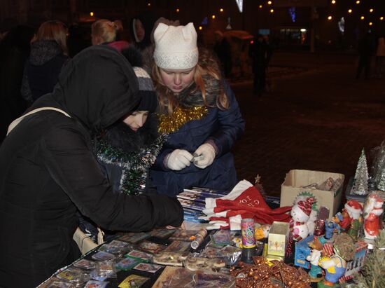 Празднование Нового года в Донецке