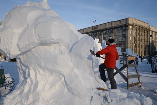 XVII Сибирский фестиваль снежной скульптуры в Новосибирске