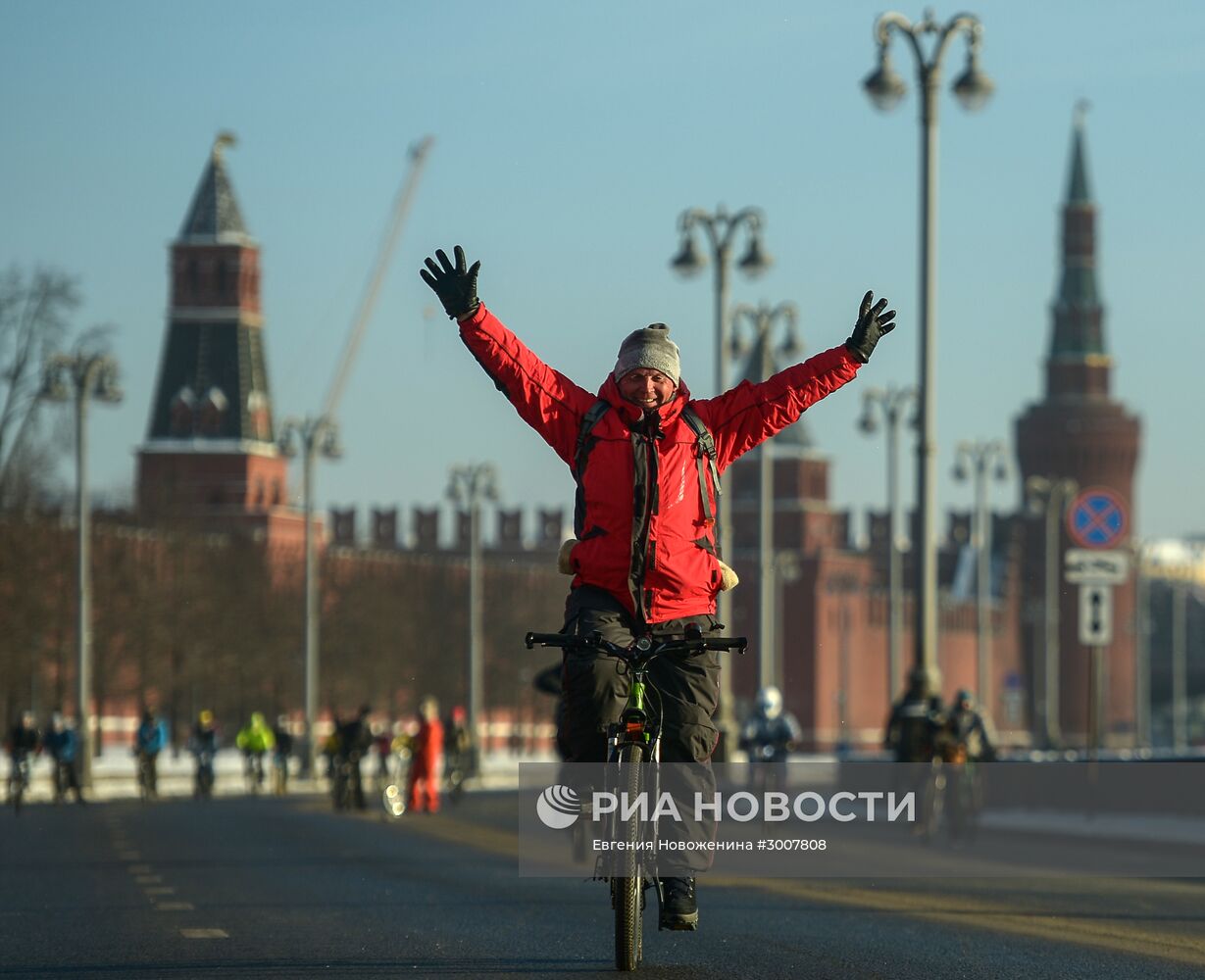 Второй зимний Московский Велопарад