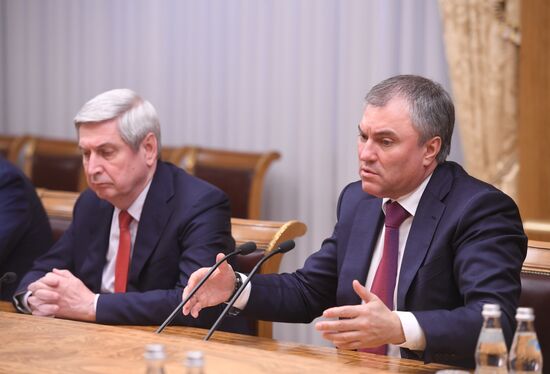 Встреча спикера Госдумы РФ В.Володина с председателем ПАСЕ П. Аграмунтом