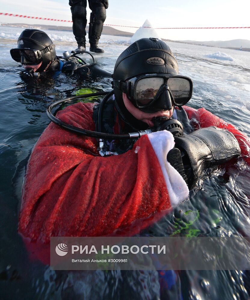 Празднование Старого Нового года на льду пролива Босфор Восточный