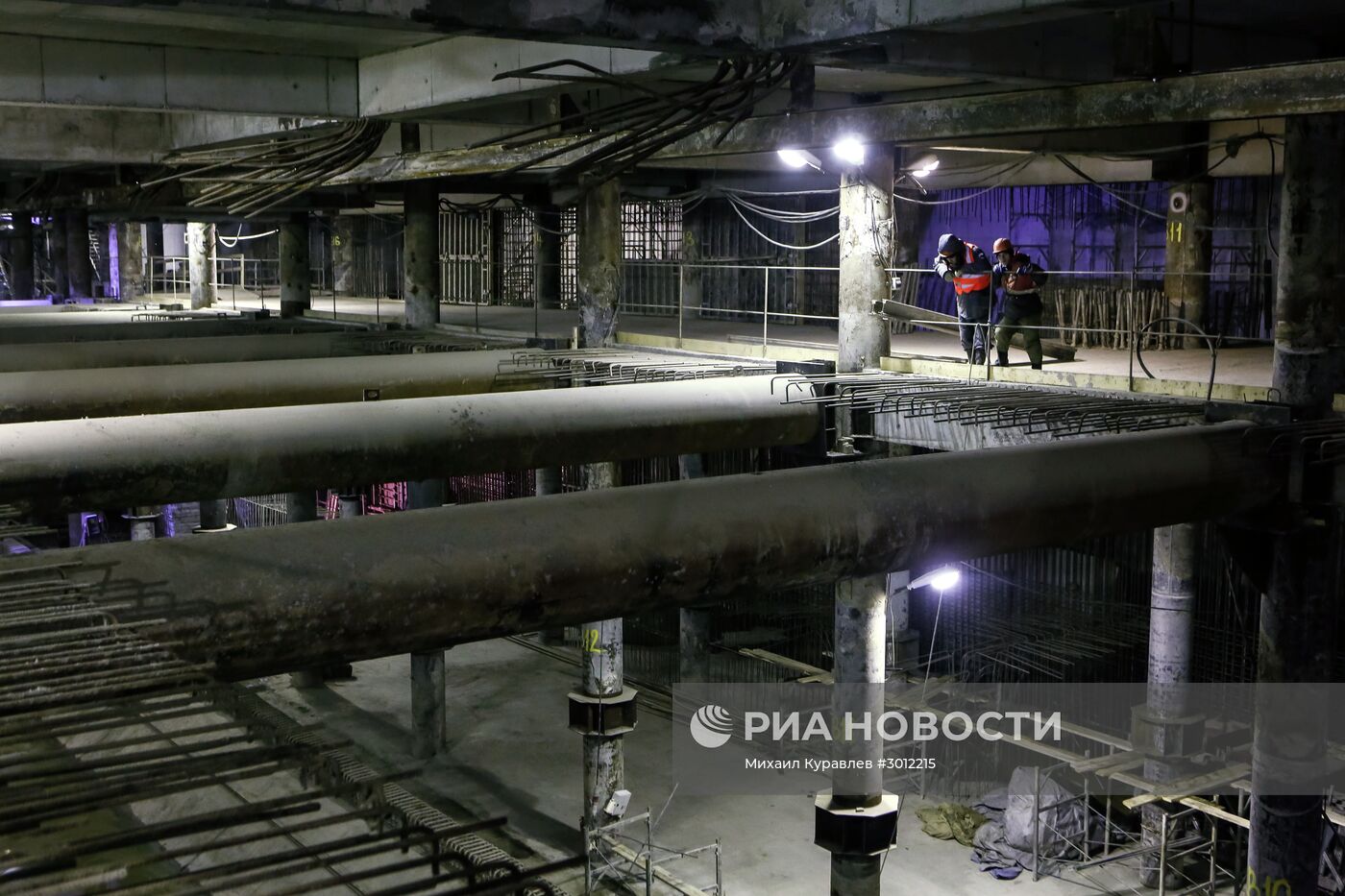 Строительство станции метро "Новокрестовская" в Санкт-Петербурге