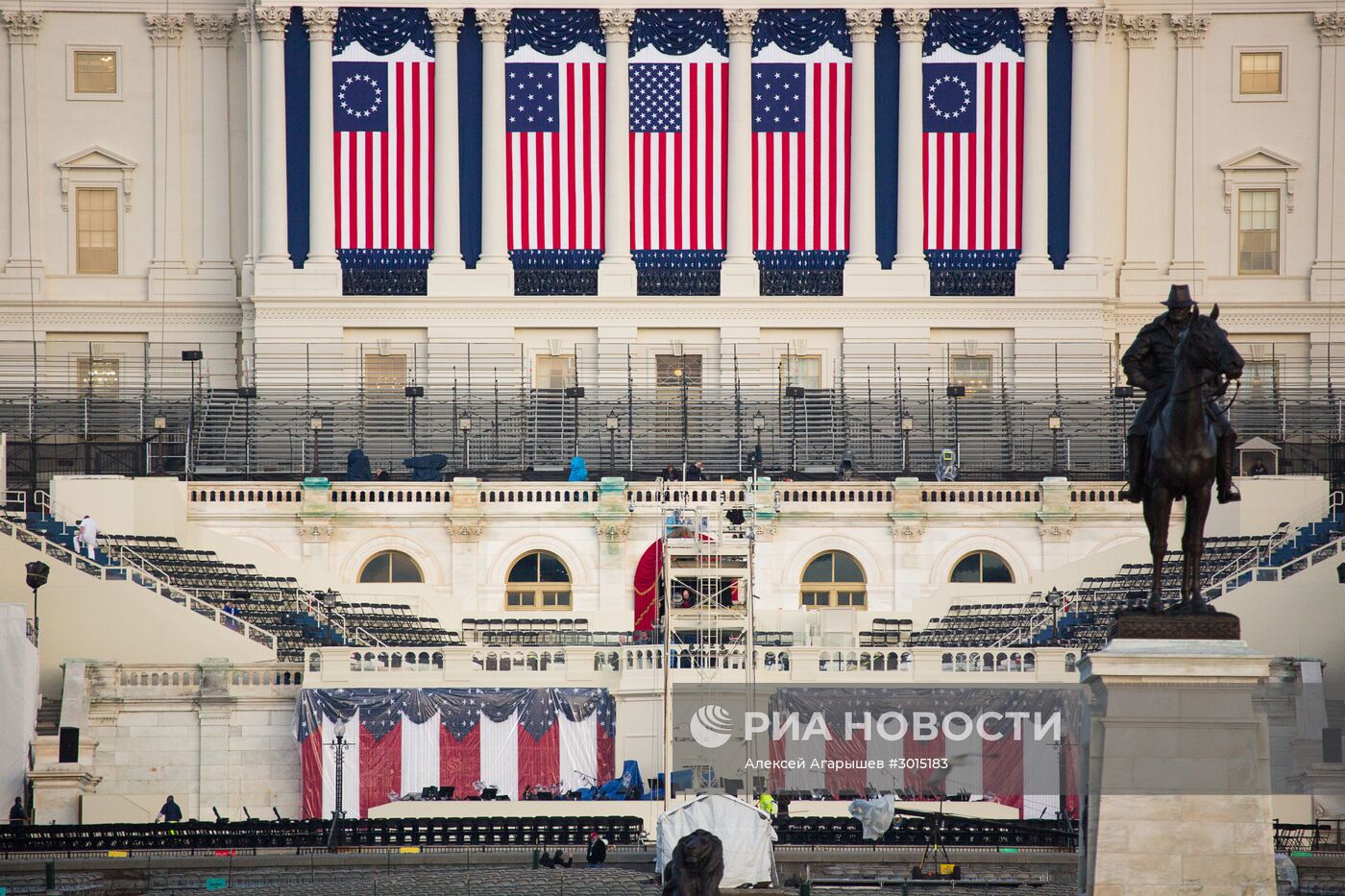 Подготовка к инаугурации президента США Д. Трампа в Вашингтоне