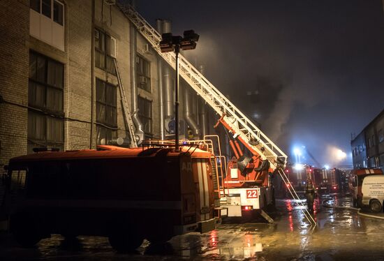 Пожар в центре скалолазания RockTown в Санкт-Петербурге