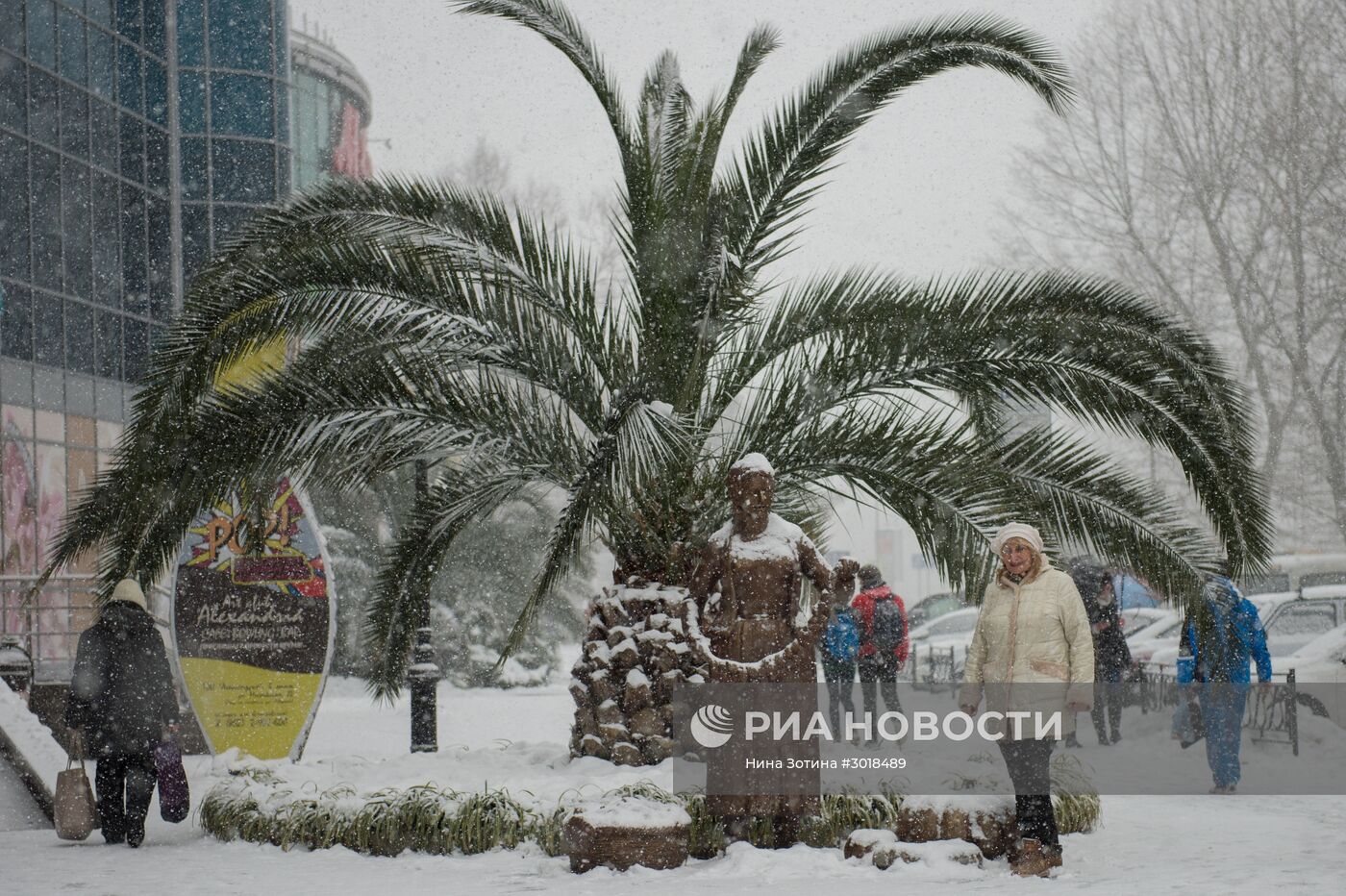 Снегопад в Сочи