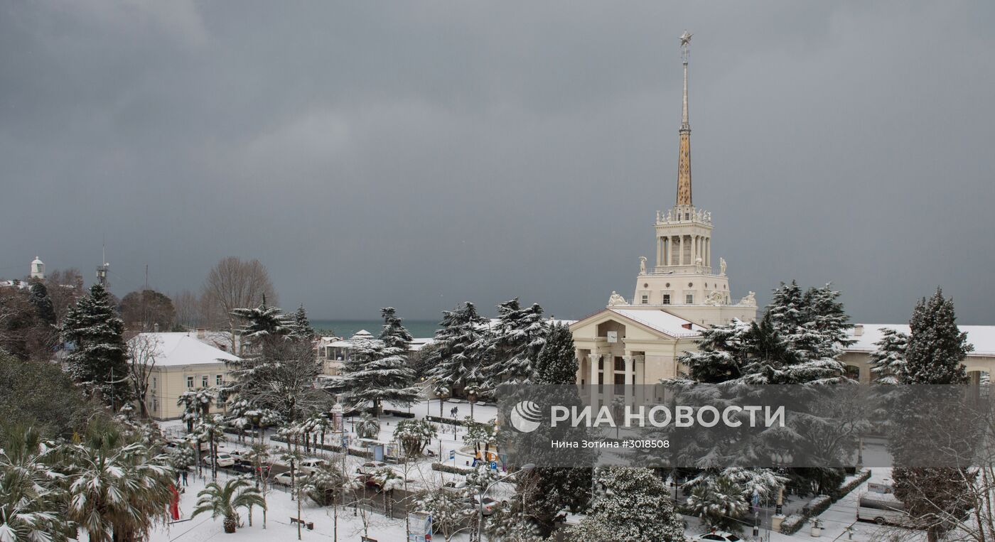 Снегопад в Сочи