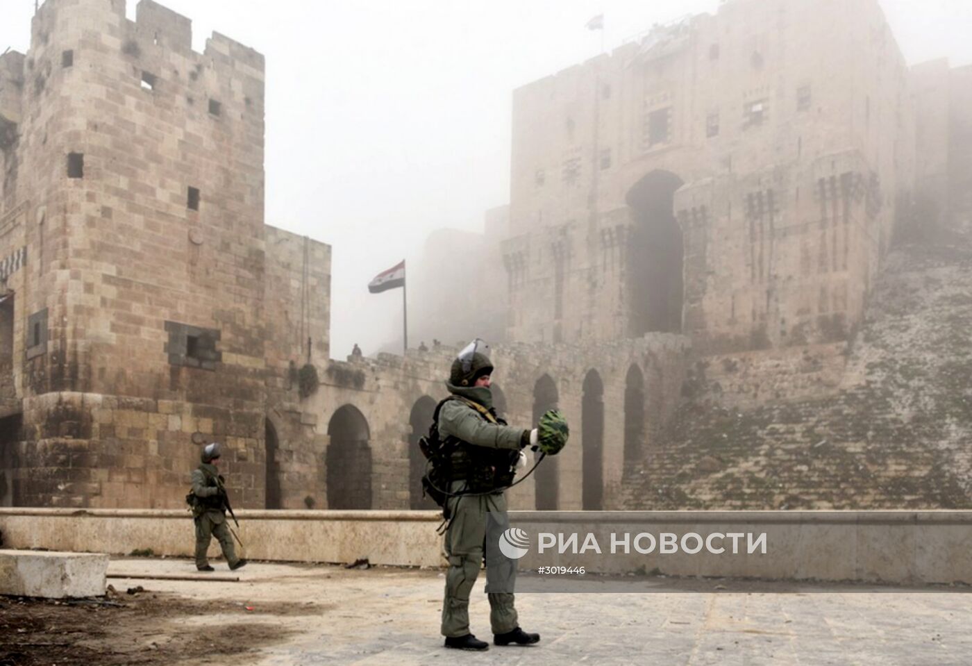 Разминирование российскими инженерами исторической Цитадели древней крепости Алеппо