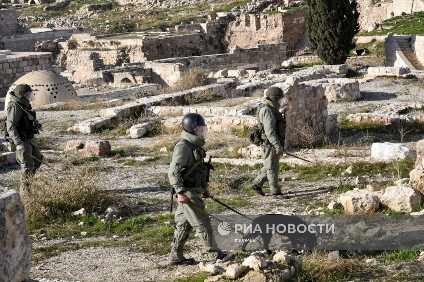 Разминирование российскими инженерами исторической Цитадели древней крепости Алеппо