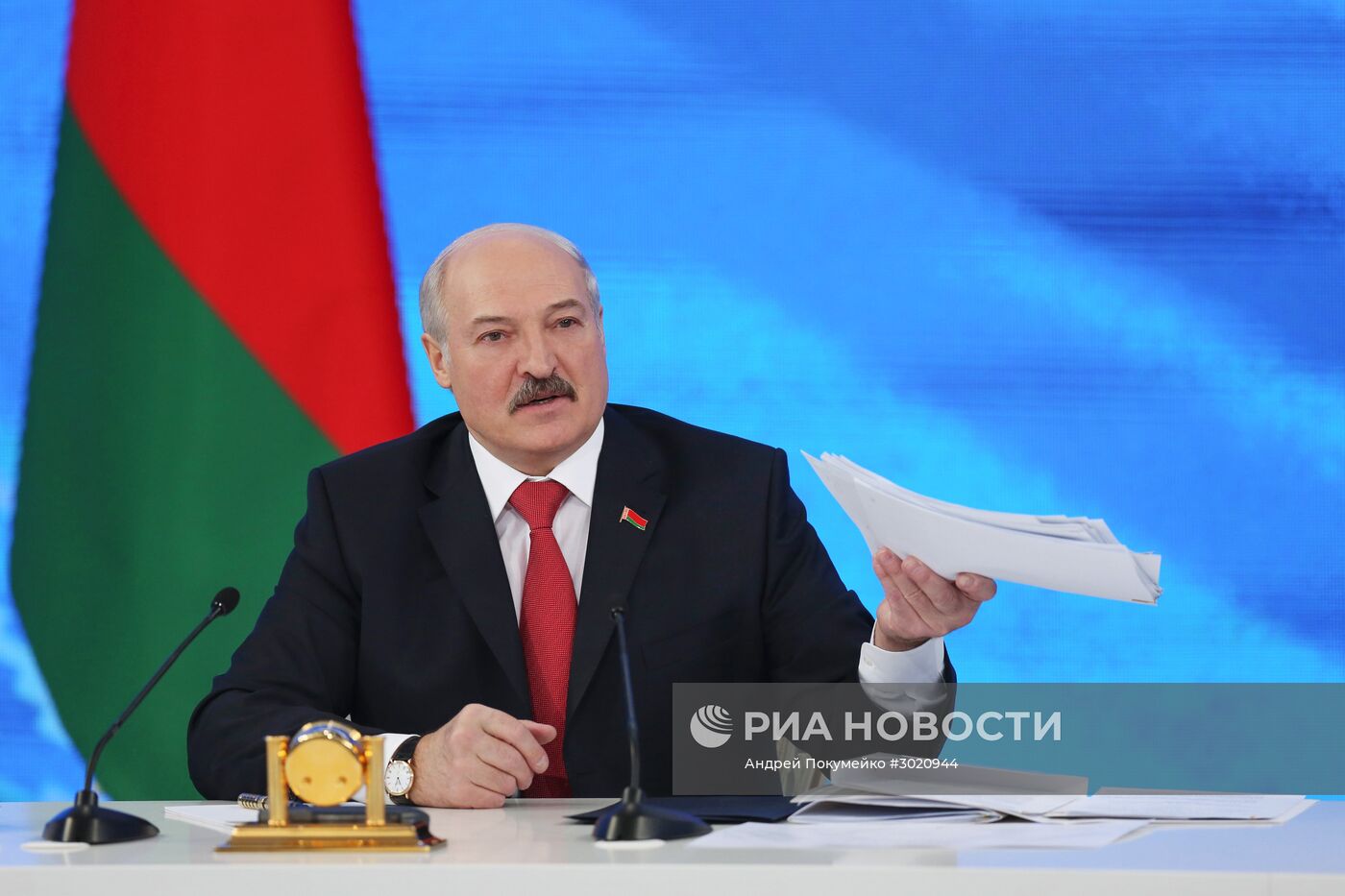 Пресс-конференция президента Белоруссии А. Лукашенко в Минске