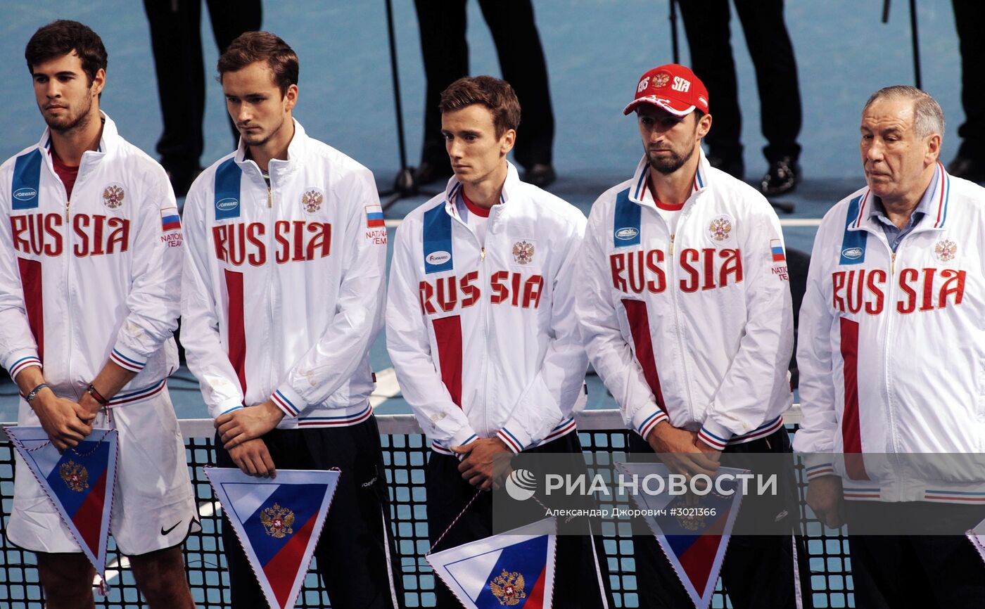 Теннис. Кубок Дэвиса. Матч Сербия - Россия. Первый день