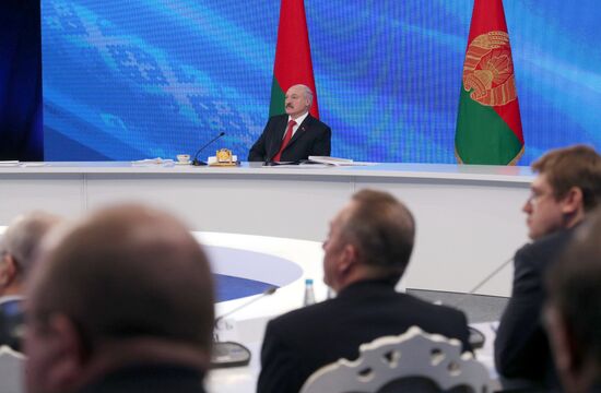 Пресс-конференция президента Белоруссии А. Лукашенко в Минске