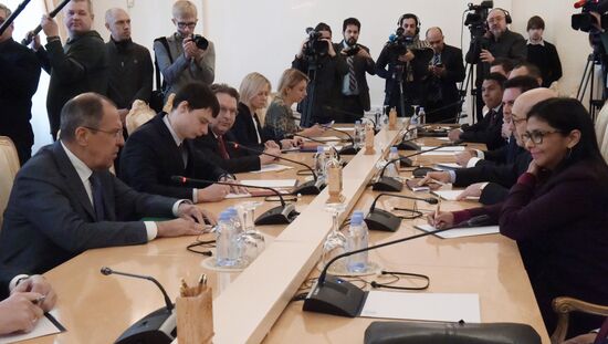 Встреча глав МИД РФ и Венесуэлы С. Лаврова и Д. Родригес