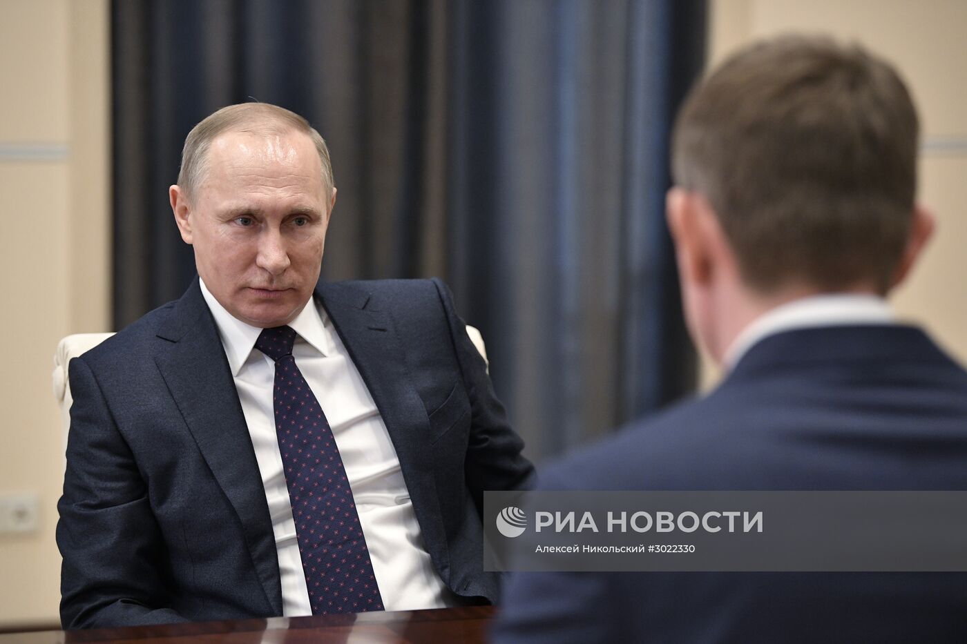 Президент РФ В. Путин встретился с врио губернатора Пермского края М. Решетниковым