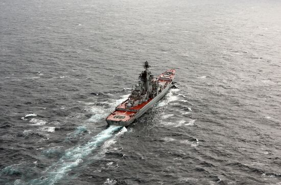 Дальний морской поход отряда боевых кораблей Северного флота РФ