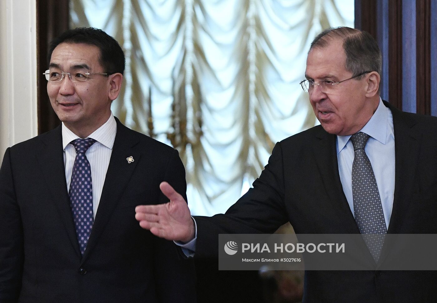Встреча главы МИД РФ С.Лаврова с министром внешних сношений Монголии Ц.Мунх-Оргилом