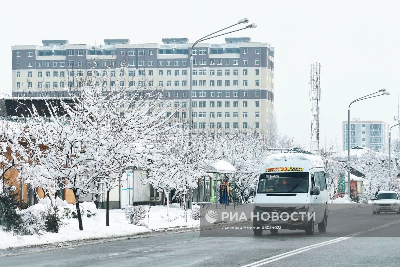 Снегопад в Душанбе Снегопад в Душанбе