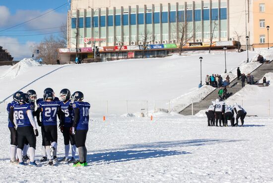 Турнир по американскому футболу на снегу Snow Bowl в Петрозаводске