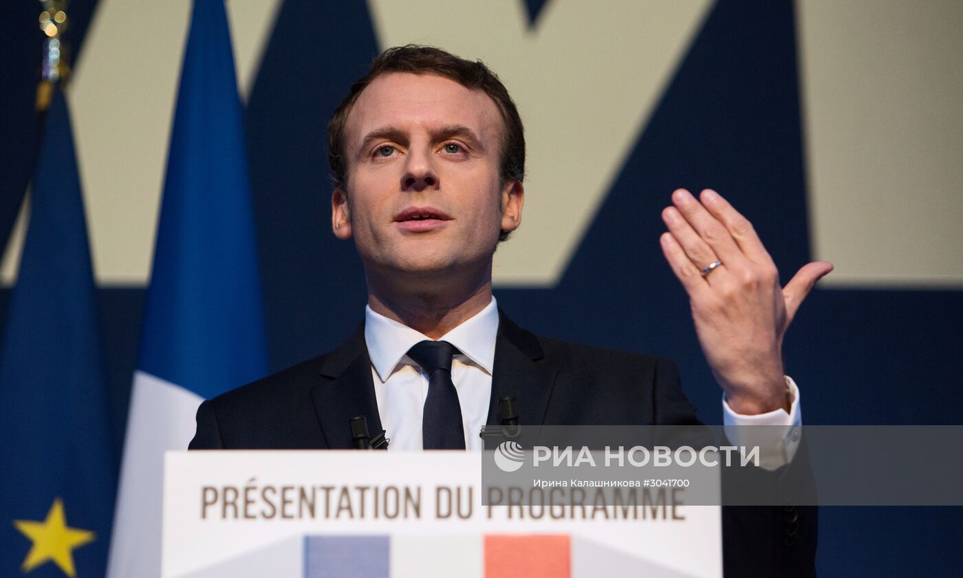 Кандидат в президенты Франции Э. Макрон представил свою предвыборную программу
