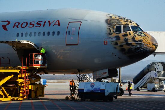 Лайнер с изображением дальневосточного леопарда совершил первый рейс во Владивосток
