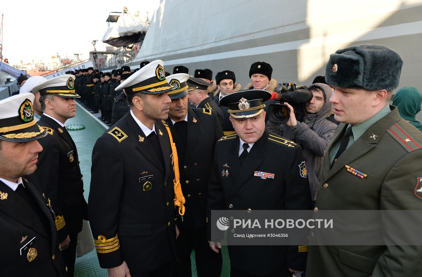 Прибытие отряда кораблей Военно-морских сил Ирана в порт Махачкалы