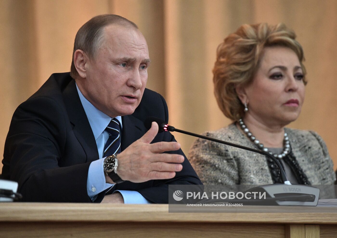 Президент РФ В. Путин принял участие в коллегии Генпрокуратуры РФ