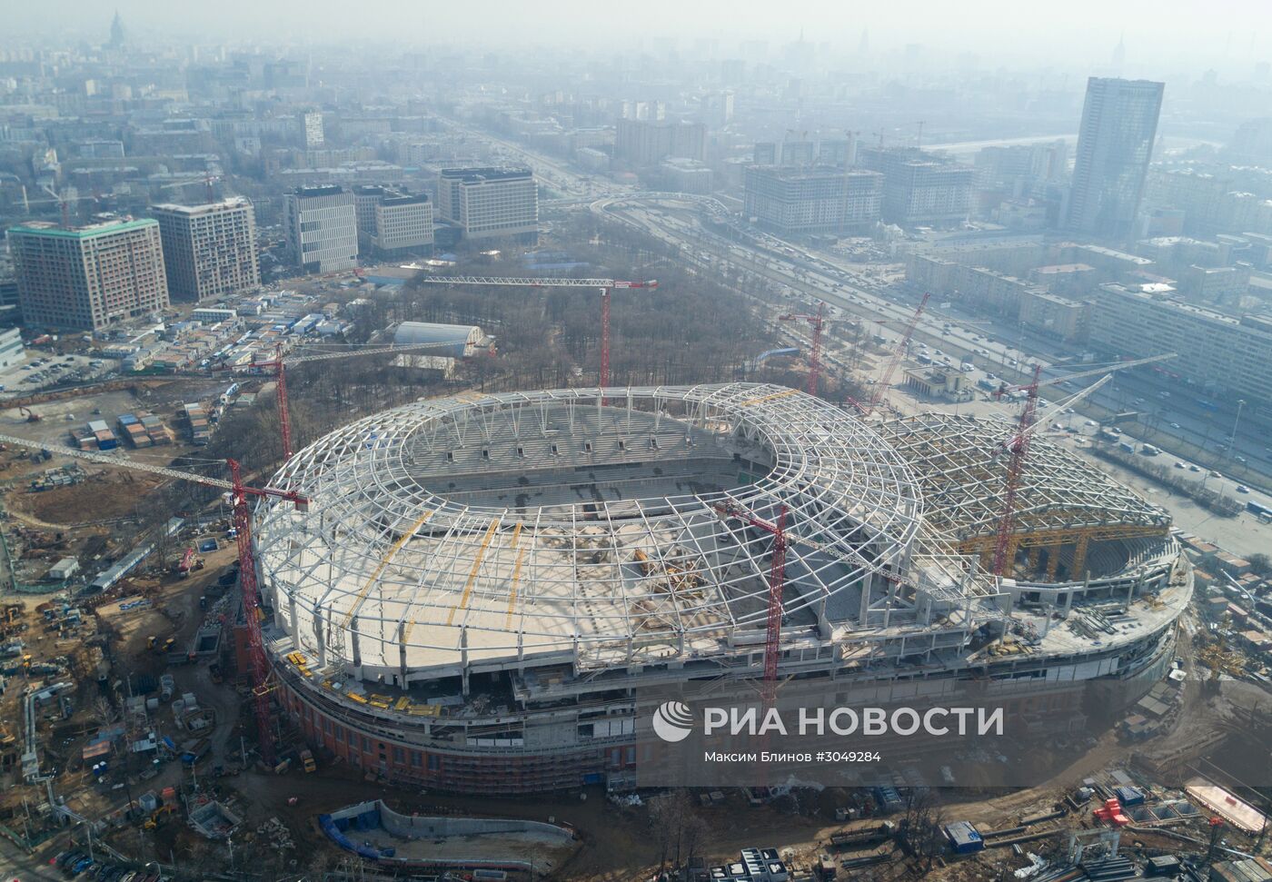 Строительство стадиона "Динамо"