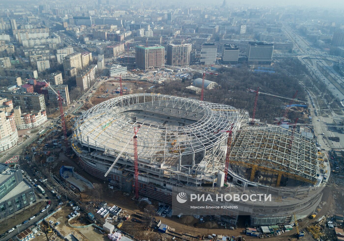 Строительство стадиона "Динамо"