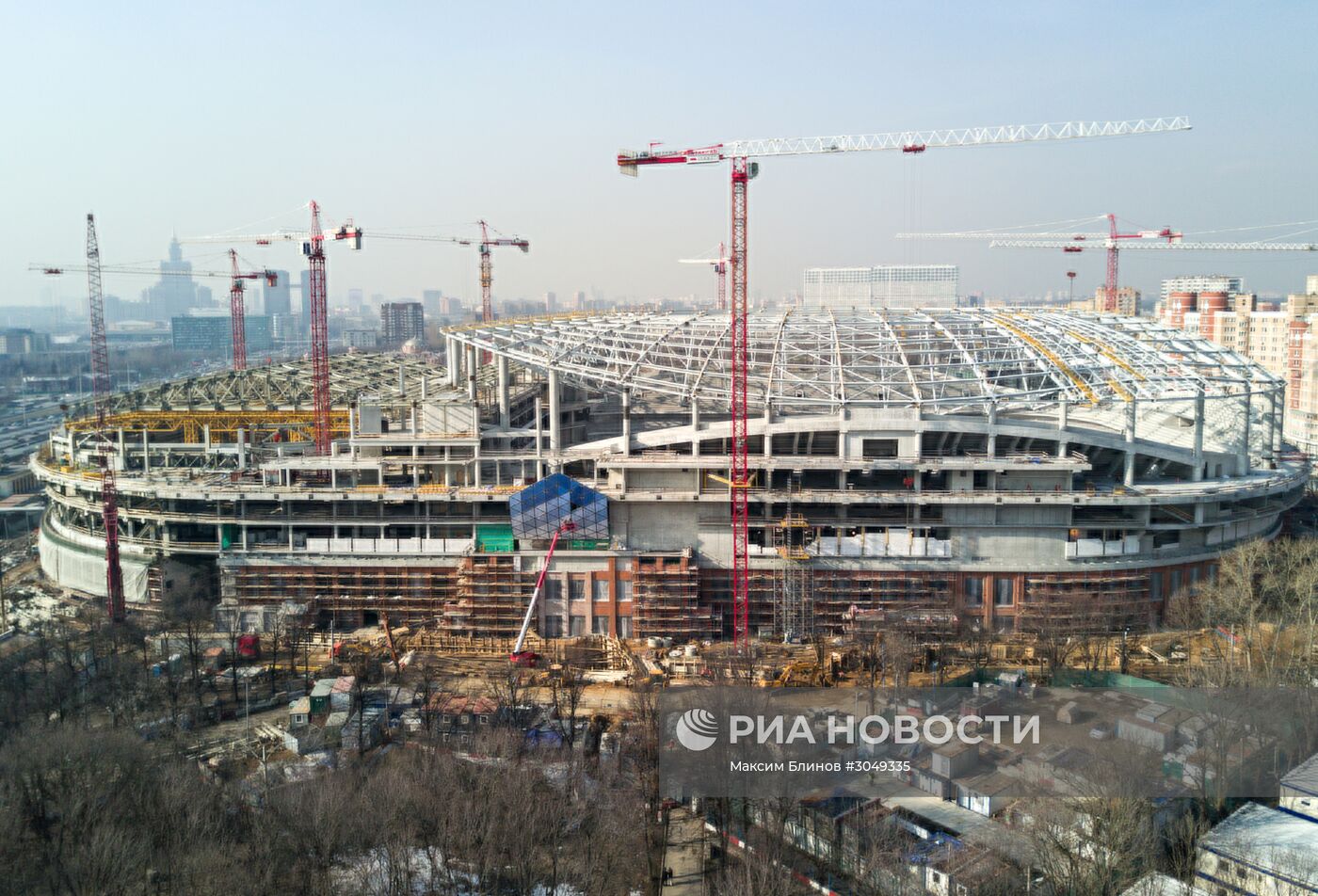 Строительство стадиона "Динамо"