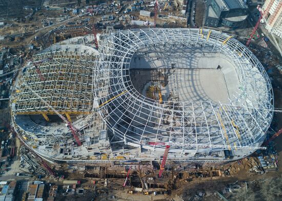 Строительство стадиона "Динамо"