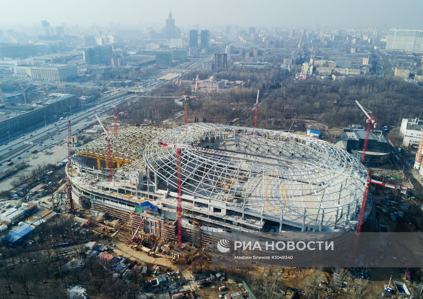 Строительство стадиона "Динамо"