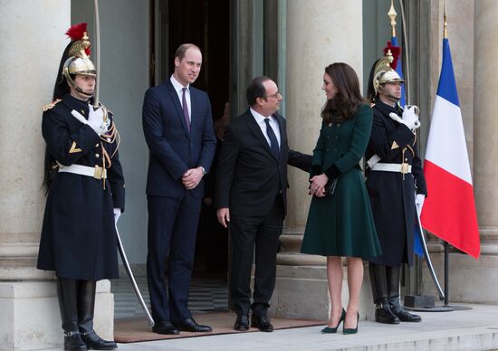 Визит принца Уильяма с супругой в Елисейский дворец в Париже