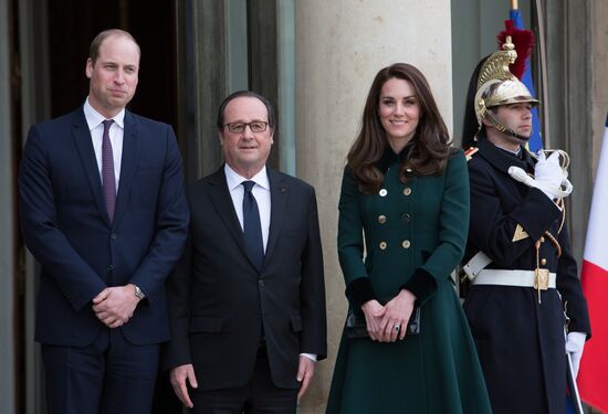 Визит принца Уильяма с супругой в Елисейский дворец в Париже