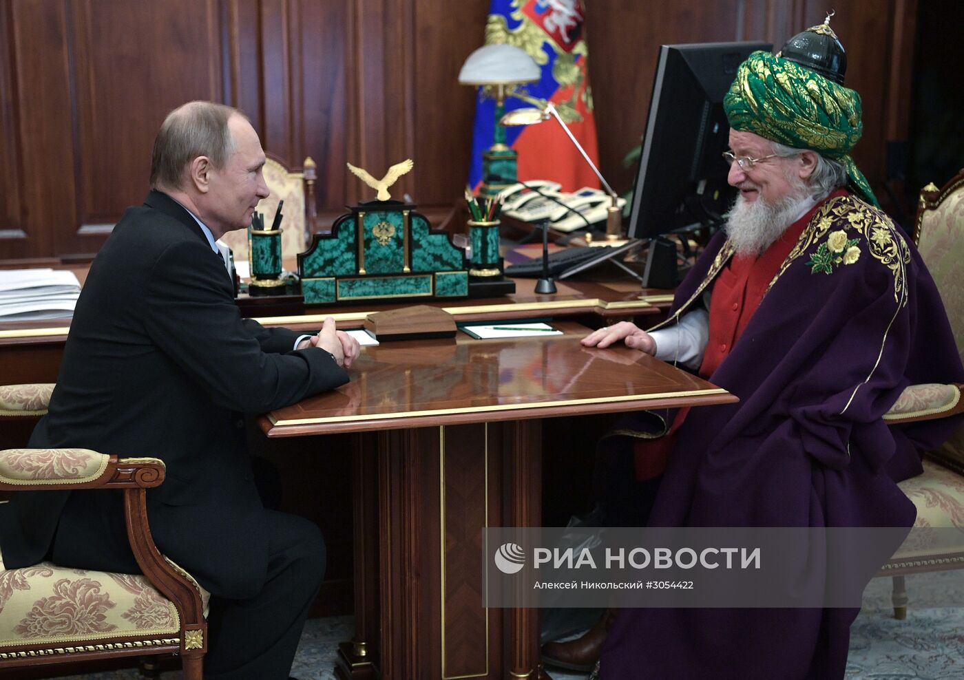 Президент РФ В. Путин встретился с Верховным муфтием России