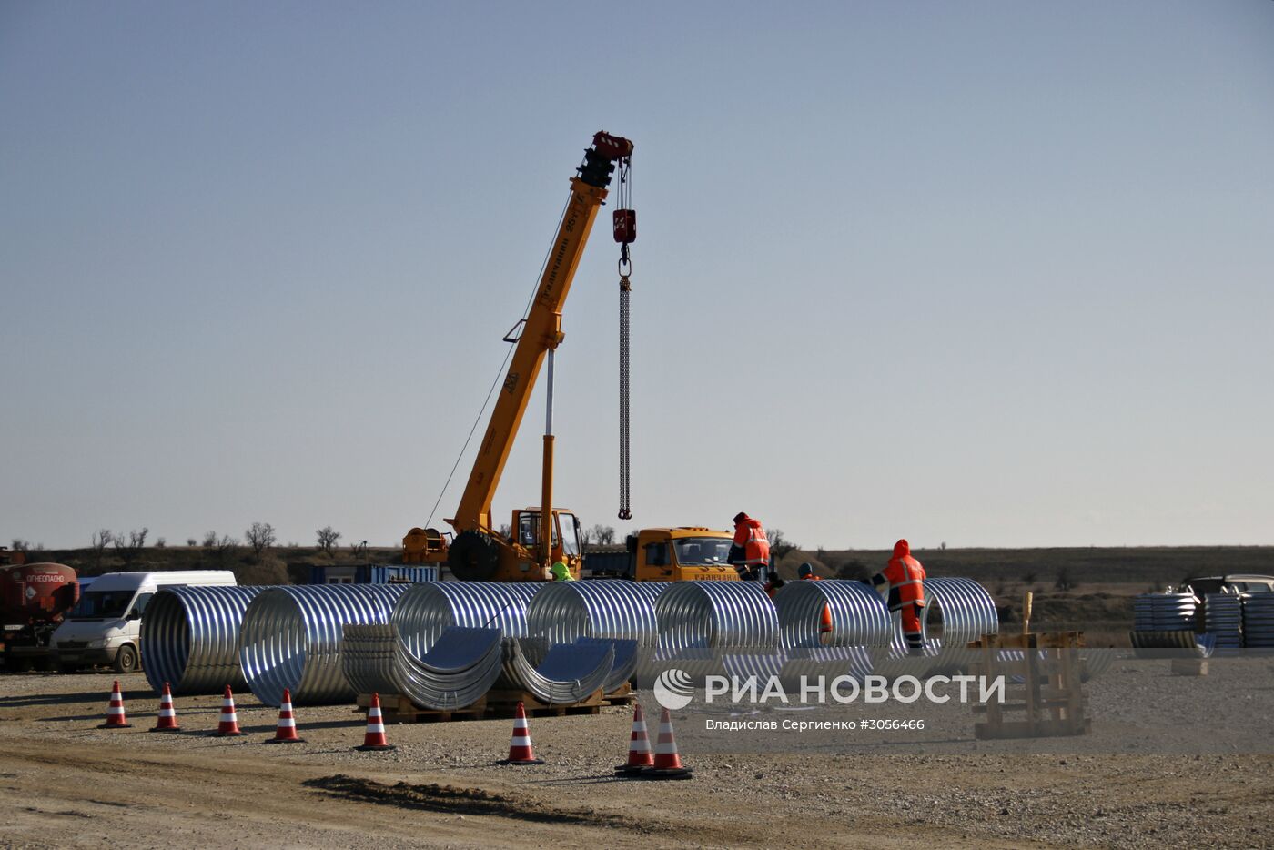 Строительство автомобильного подхода к мосту через Керченский пролив