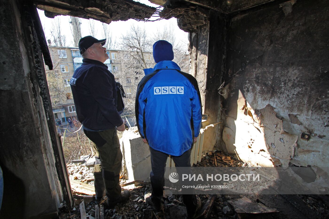 Последствия обстрела в Донецке