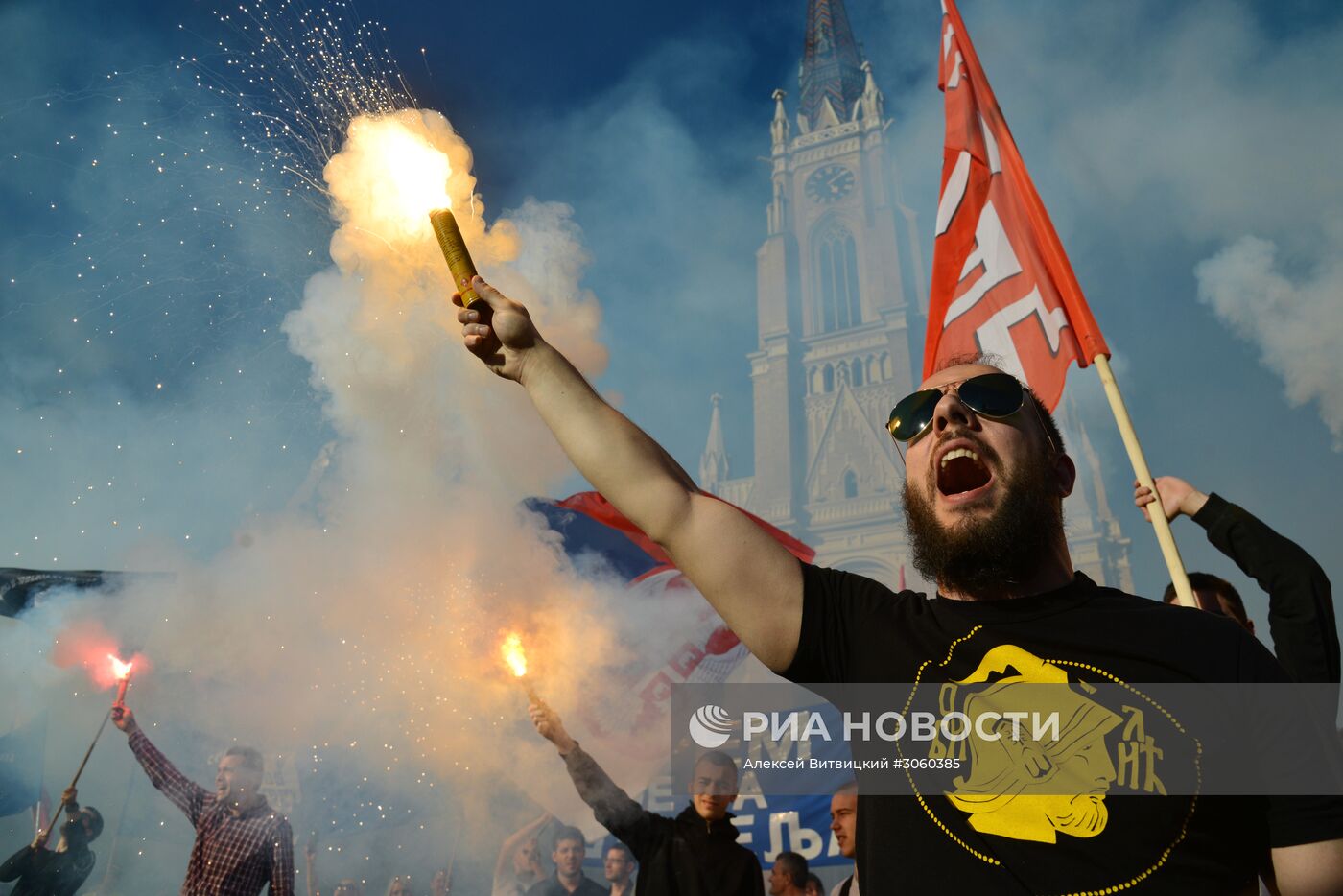 Митинг в поддержку кандидата в президенты Сербии В. Шешеля