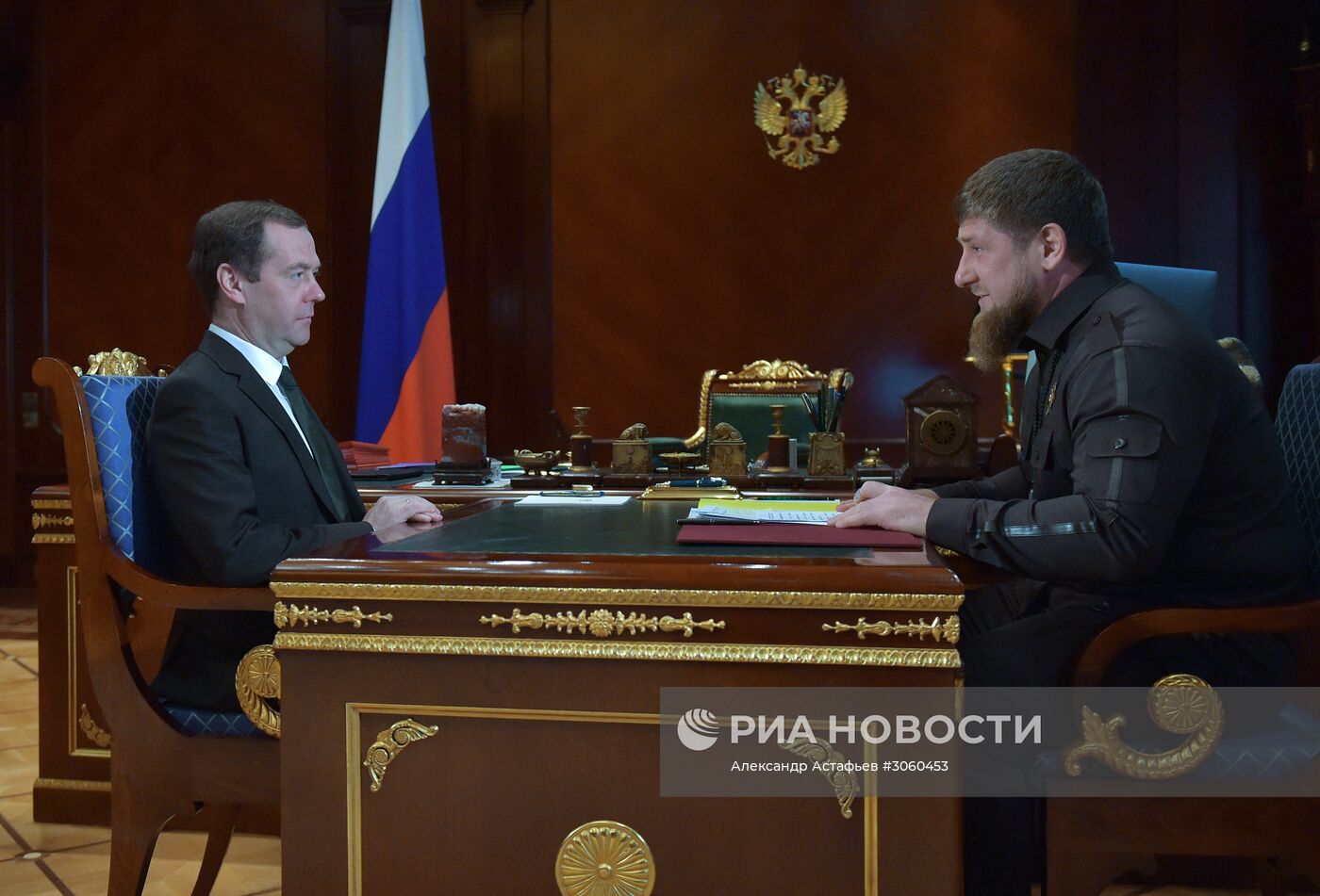 Премьер-министр РФ Д. Медведев встретился с главой Чеченской Республики Р. Кадыровым