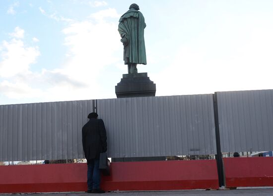 Реставрация памятника А.С. Пушкину началась в Москве