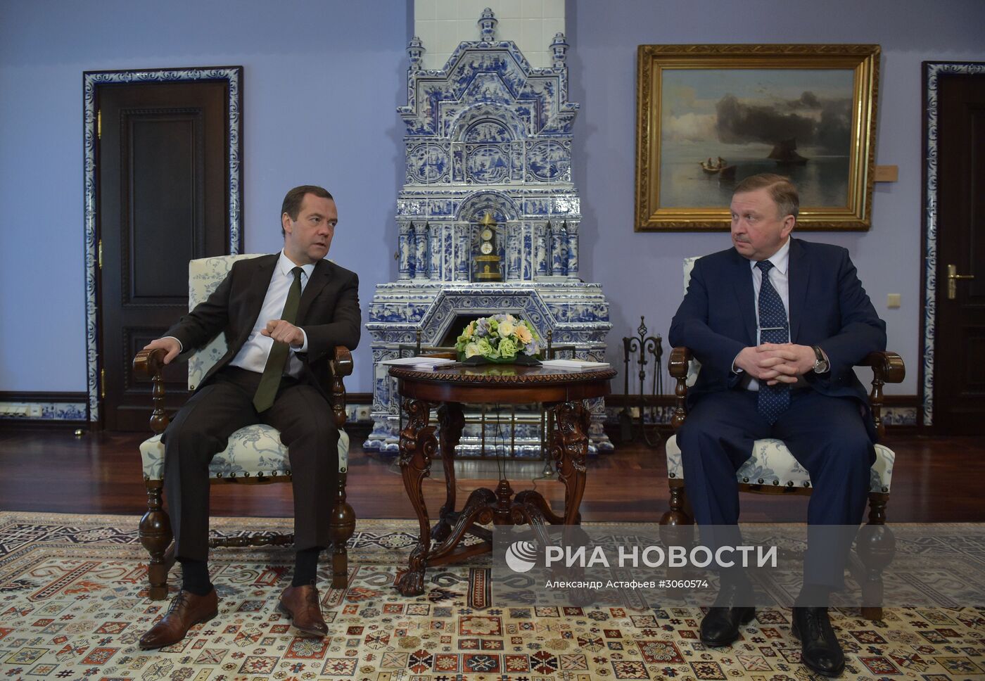 Председатель правительства РФ Д. Медведев встретился с премьер-министром Белоруссии А. Кобяковым