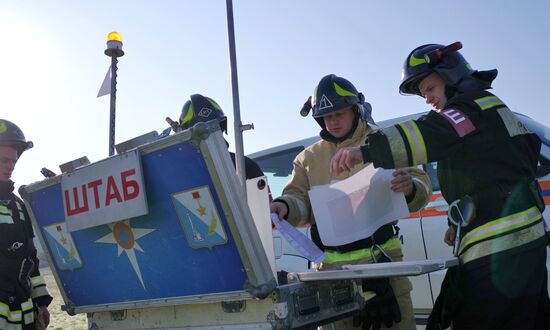 Учения по ликвидации крупного лесного пожара в Севастополе