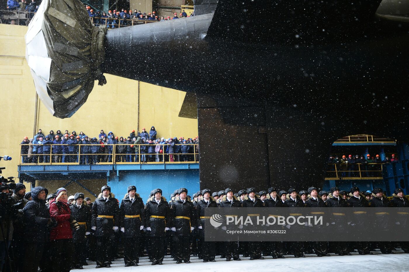 Спуск на воду атомного подводного крейсера "Казань" ВМФ России