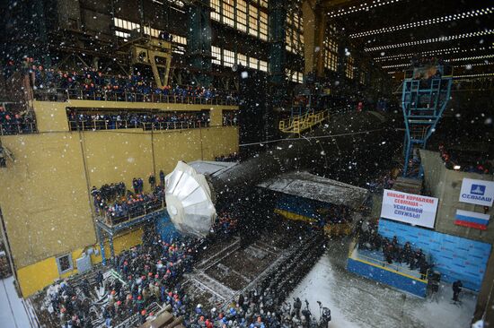 Спуск на воду атомного подводного крейсера "Казань" ВМФ России