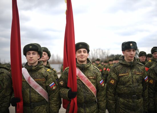 Совместная тренировка пеших парадных расчетов войск Московского гарнизона к военному параду