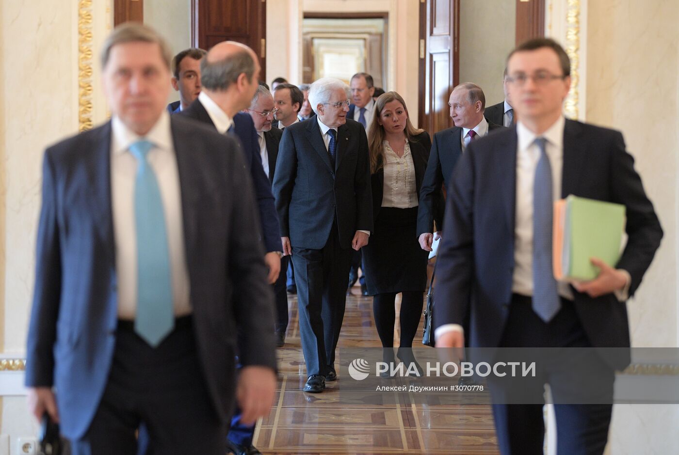 Рабочая встреча президента РФ В. Путина с президентом Италии С. Маттареллой